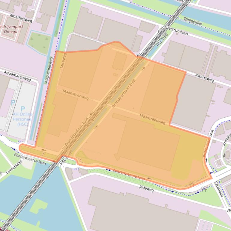 Kaart van postcodegebied 2665NZ.