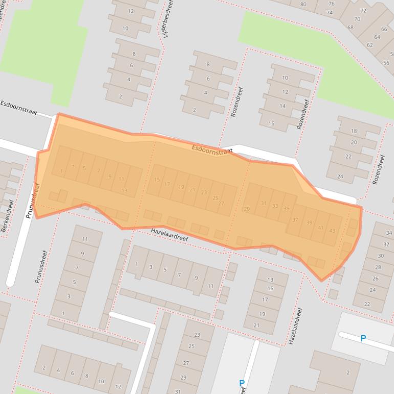 Kaart van postcodegebied 2665RC.