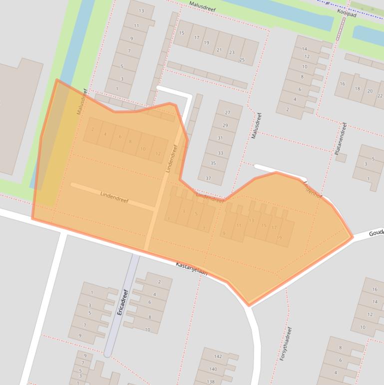 Kaart van postcodegebied 2665RK.