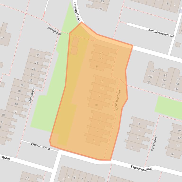 Kaart van postcodegebied 2665RL.