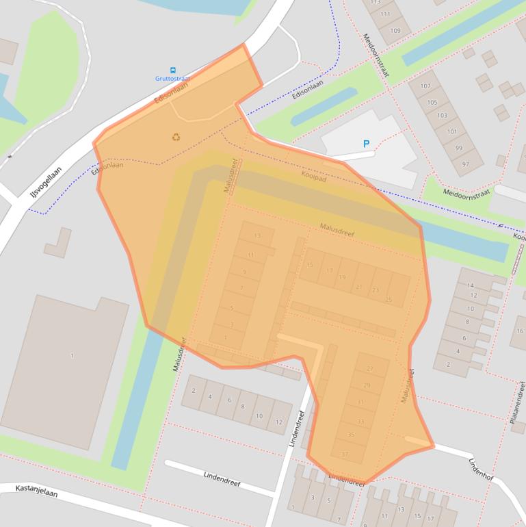 Kaart van postcodegebied 2665RN.