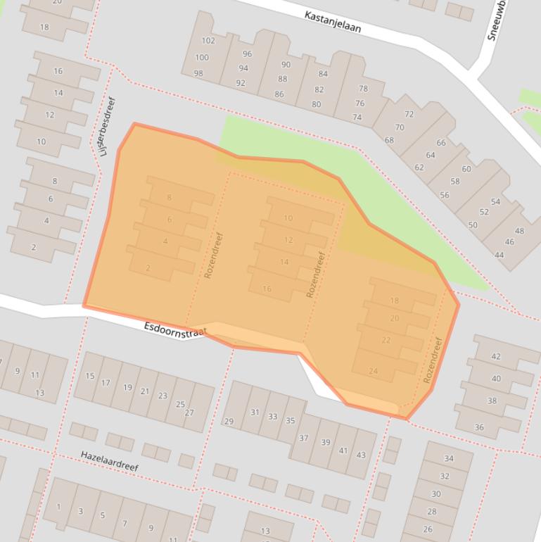 Kaart van postcodegebied 2665RR.