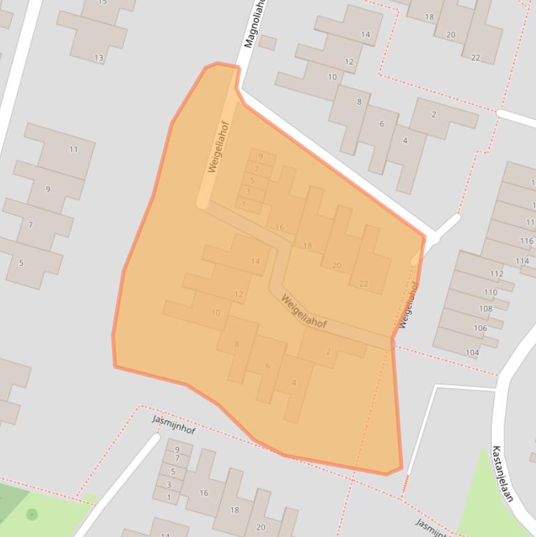 Kaart van postcodegebied 2665RW.