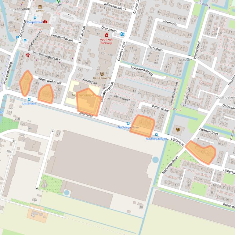 Kaart van postcodegebied 2665TK.