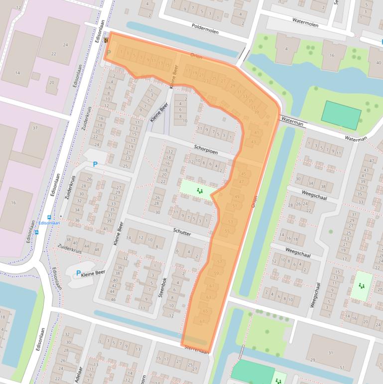 Kaart van postcodegebied 2665WB.