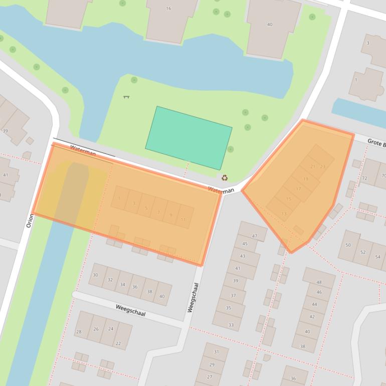 Kaart van postcodegebied 2665WJ.