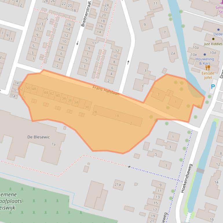 Kaart van postcodegebied 2665XA.