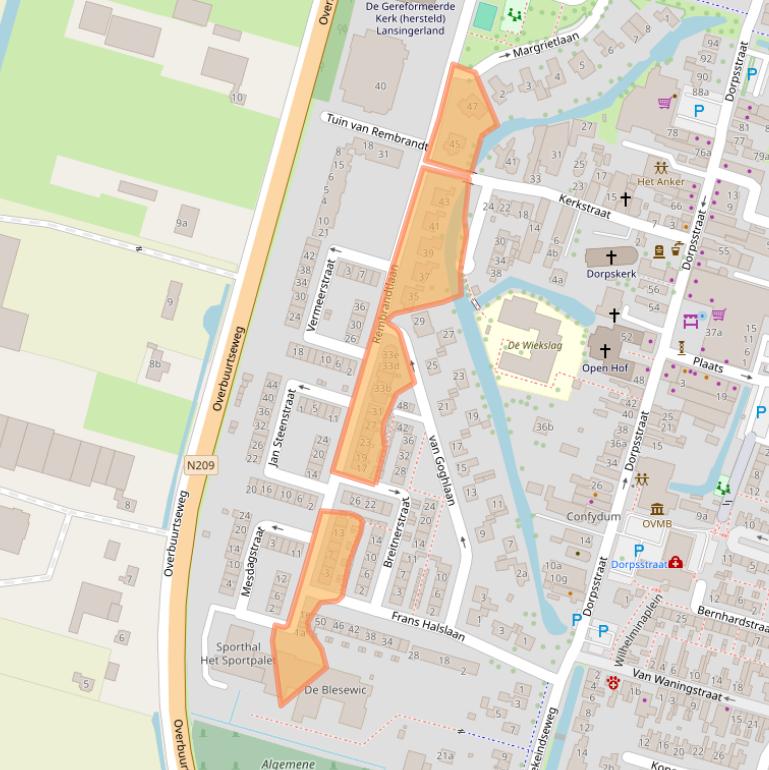 Kaart van postcodegebied 2665XE.