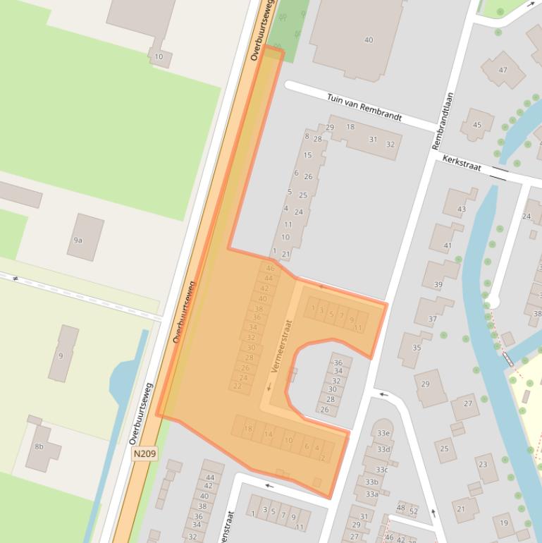 Kaart van postcodegebied 2665XH.