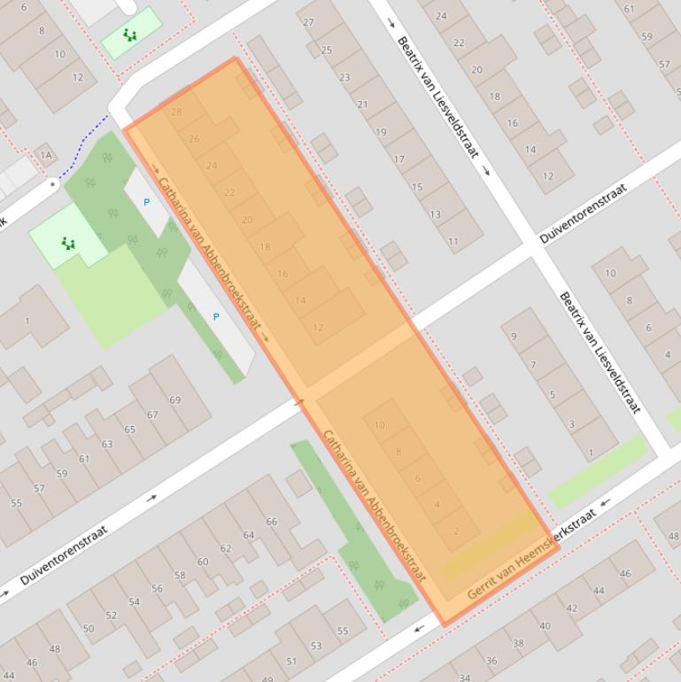 Kaart van postcodegebied 2671AA.