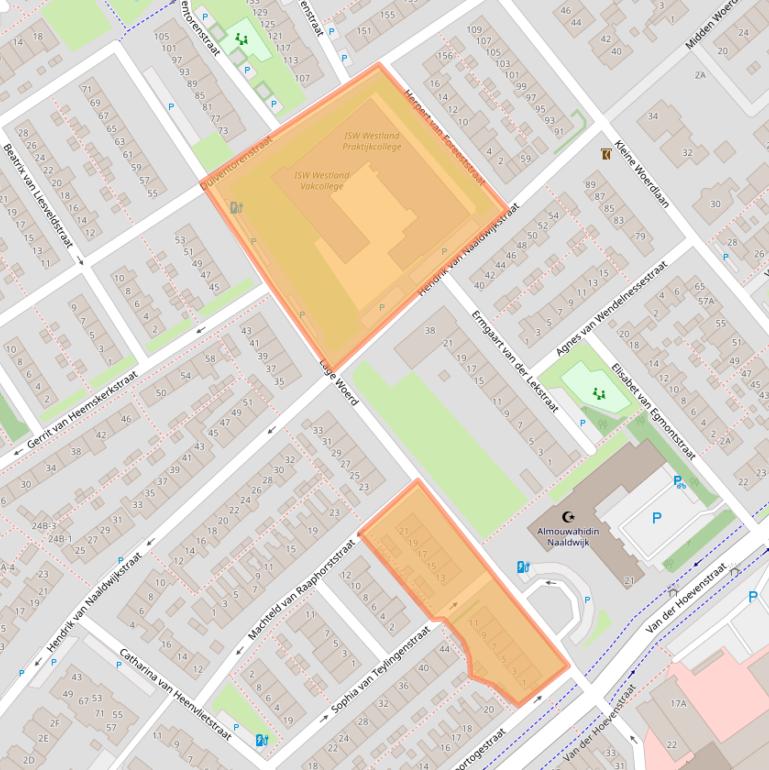 Kaart van postcodegebied 2671AD.