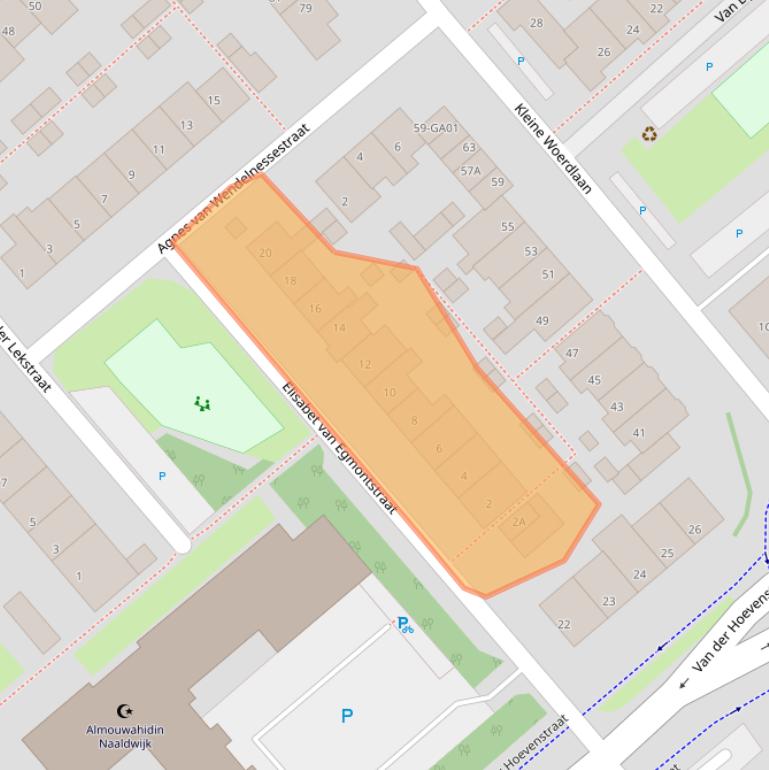 Kaart van postcodegebied 2671BP.