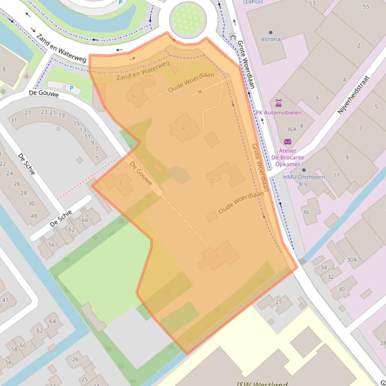 Kaart van postcodegebied 2671DD.