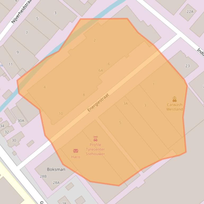 Kaart van postcodegebied 2671DE.