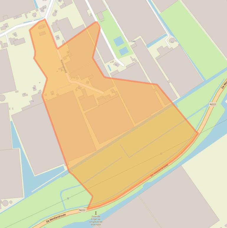 Kaart van postcodegebied 2671DN.