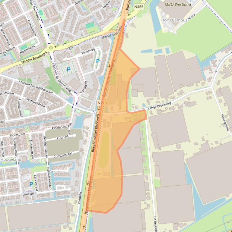 Kaart van postcodegebied 2671DR.