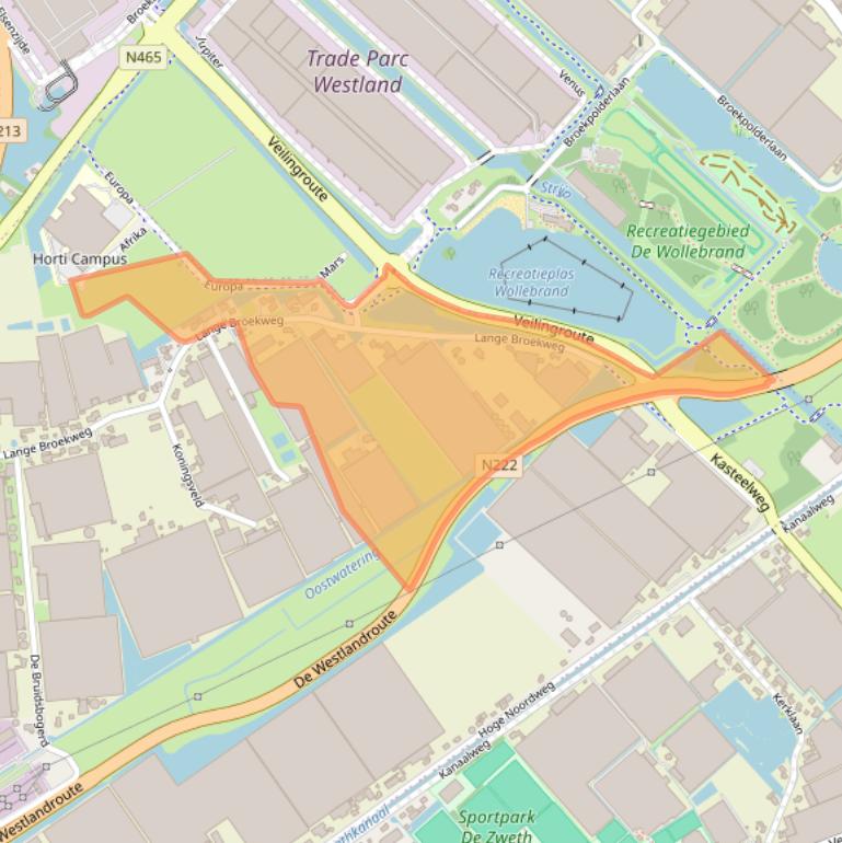 Kaart van postcodegebied 2671DW.