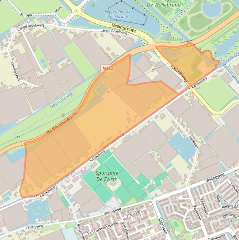 Kaart van postcodegebied 2671DZ.