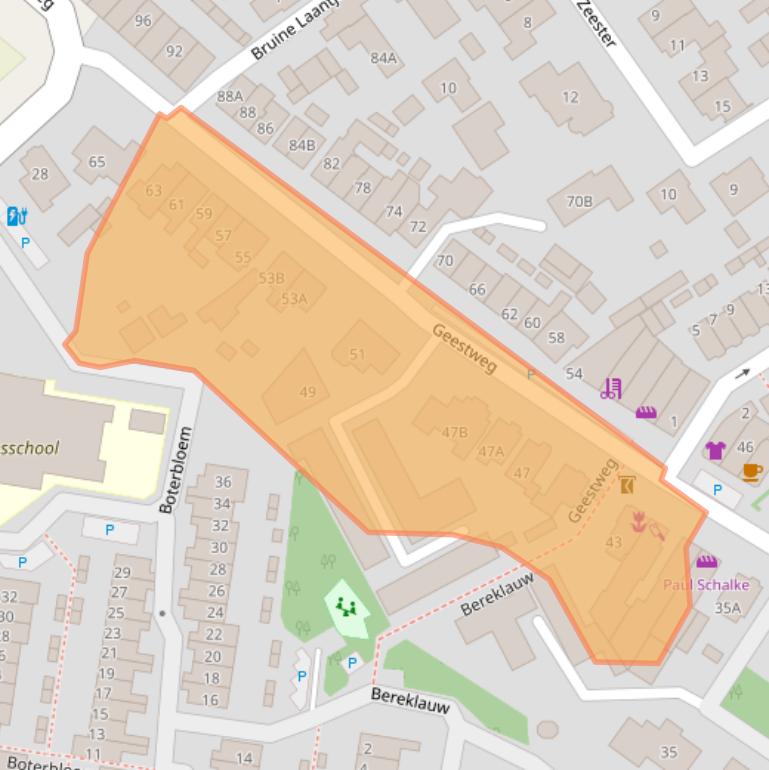 Kaart van postcodegebied 2671EB.