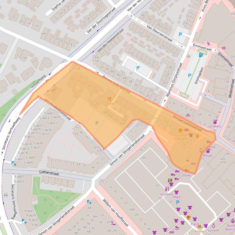 Kaart van postcodegebied 2671EH.