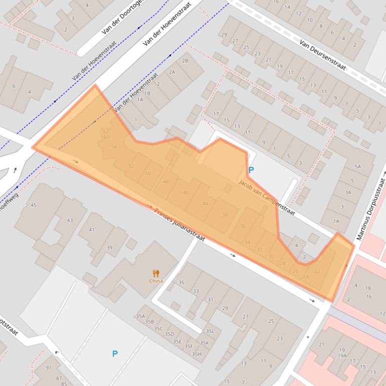 Kaart van postcodegebied 2671EK.