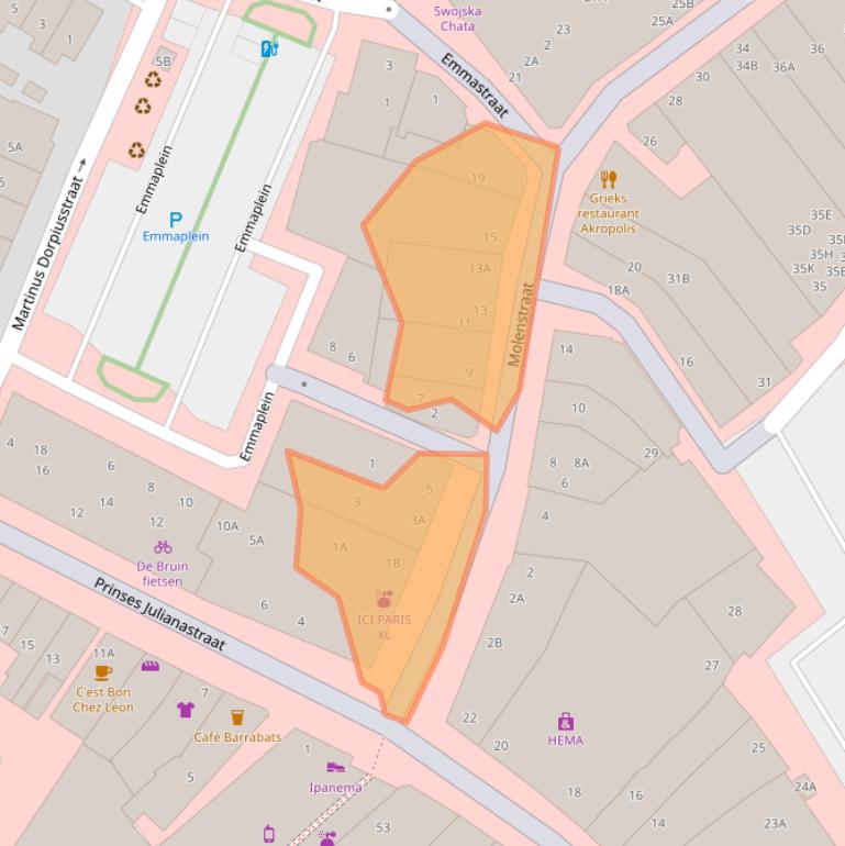 Kaart van postcodegebied 2671EV.