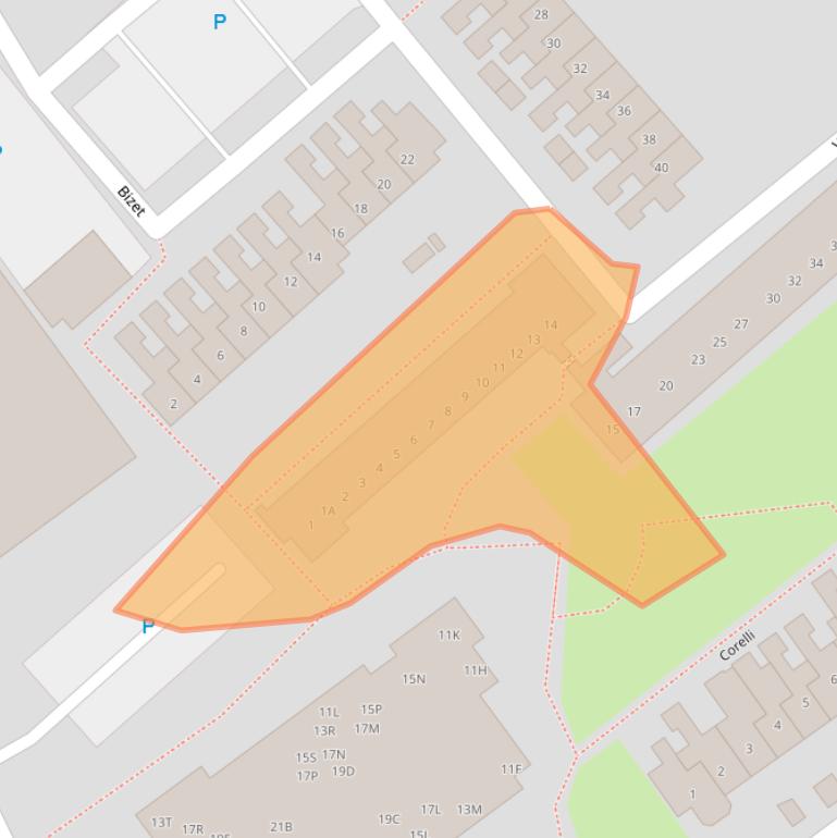 Kaart van postcodegebied 2671GZ.