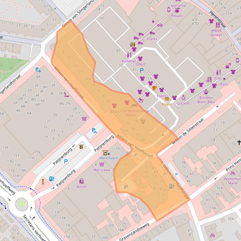 Kaart van postcodegebied 2671JC.