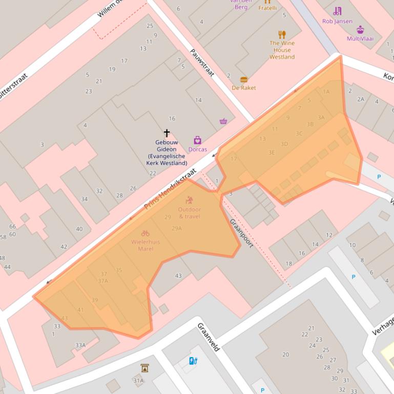 Kaart van postcodegebied 2671JG.