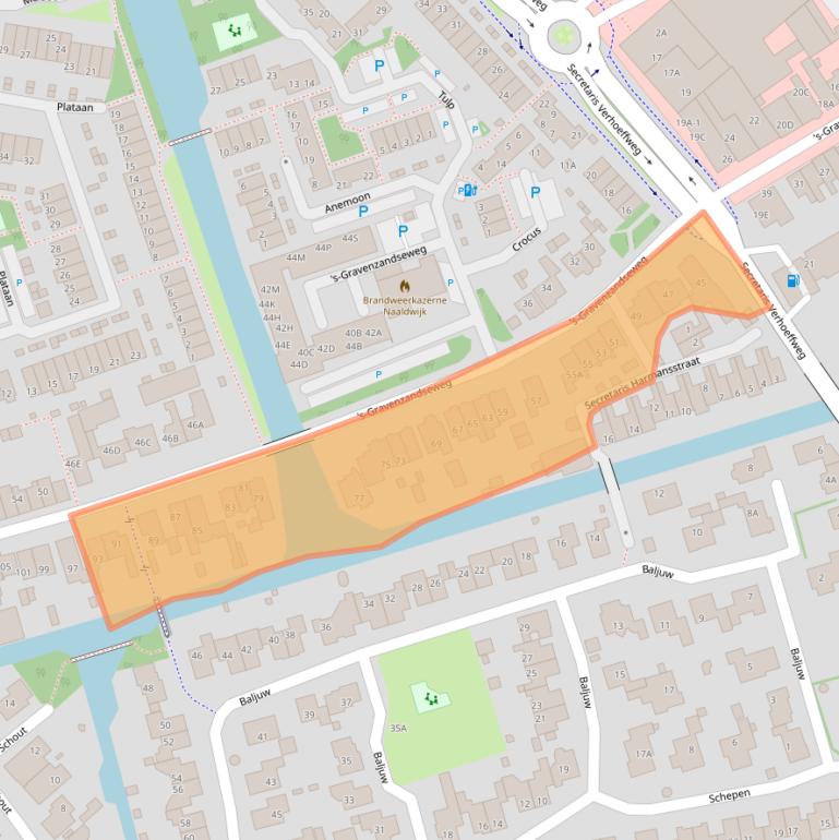 Kaart van postcodegebied 2671JK.