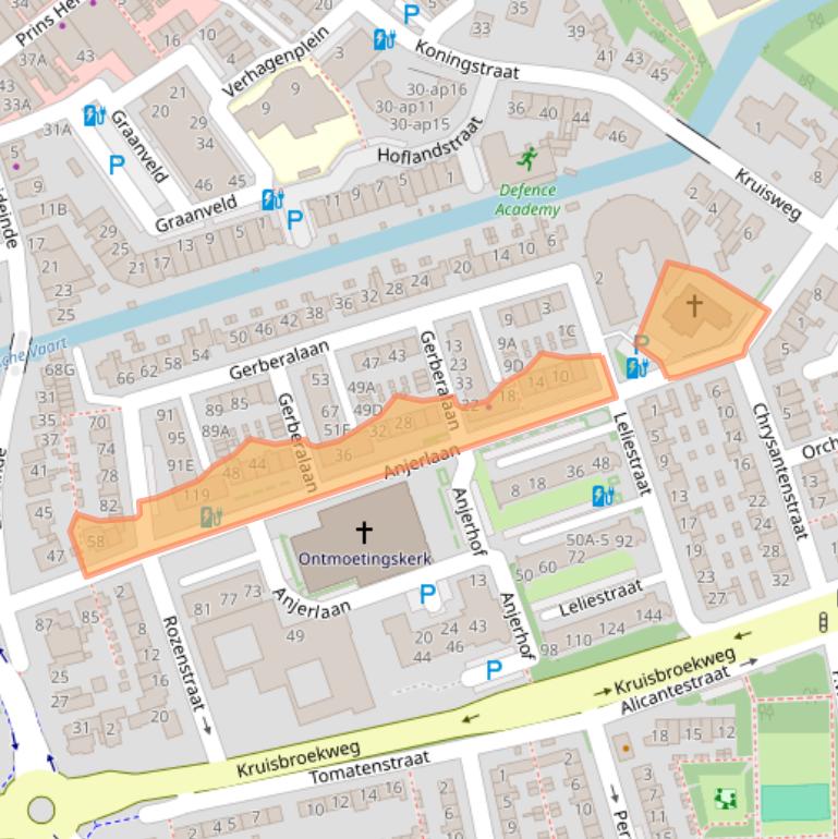 Kaart van postcodegebied 2671KJ.