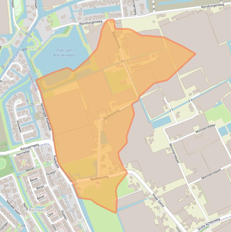 Kaart van postcodegebied 2671LE.