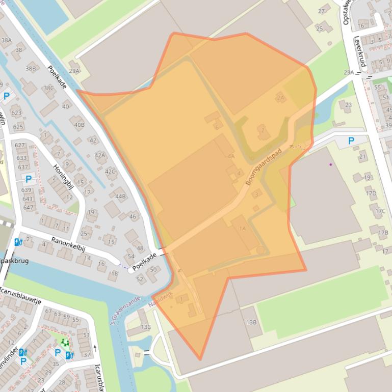 Kaart van postcodegebied 2671LZ.