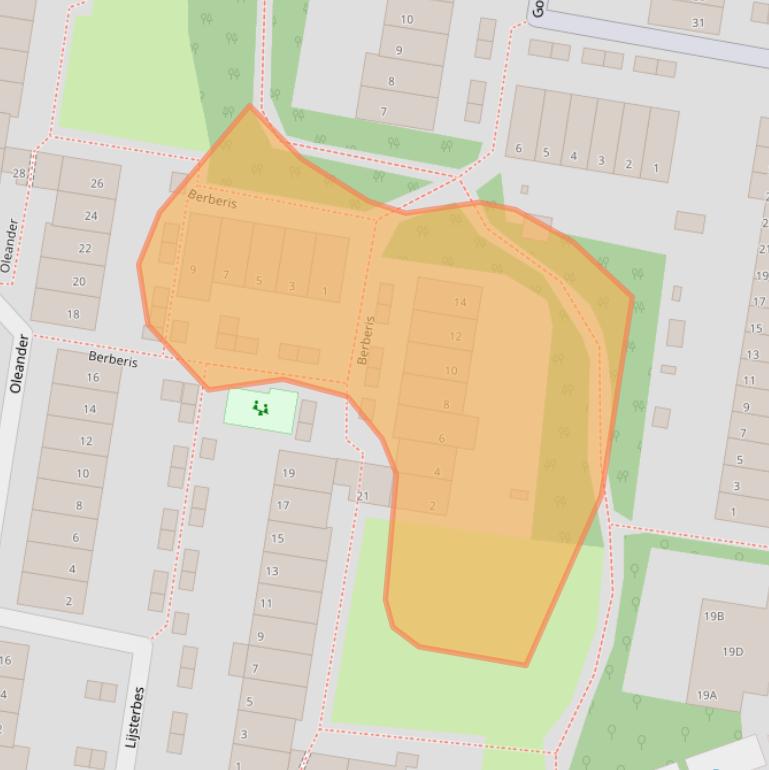 Kaart van postcodegebied 2671NT.