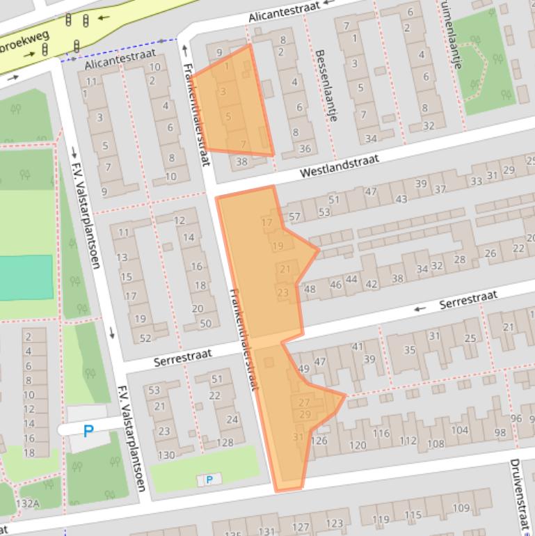 Kaart van postcodegebied 2671RE.