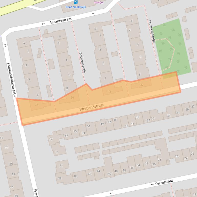 Kaart van postcodegebied 2671RZ.