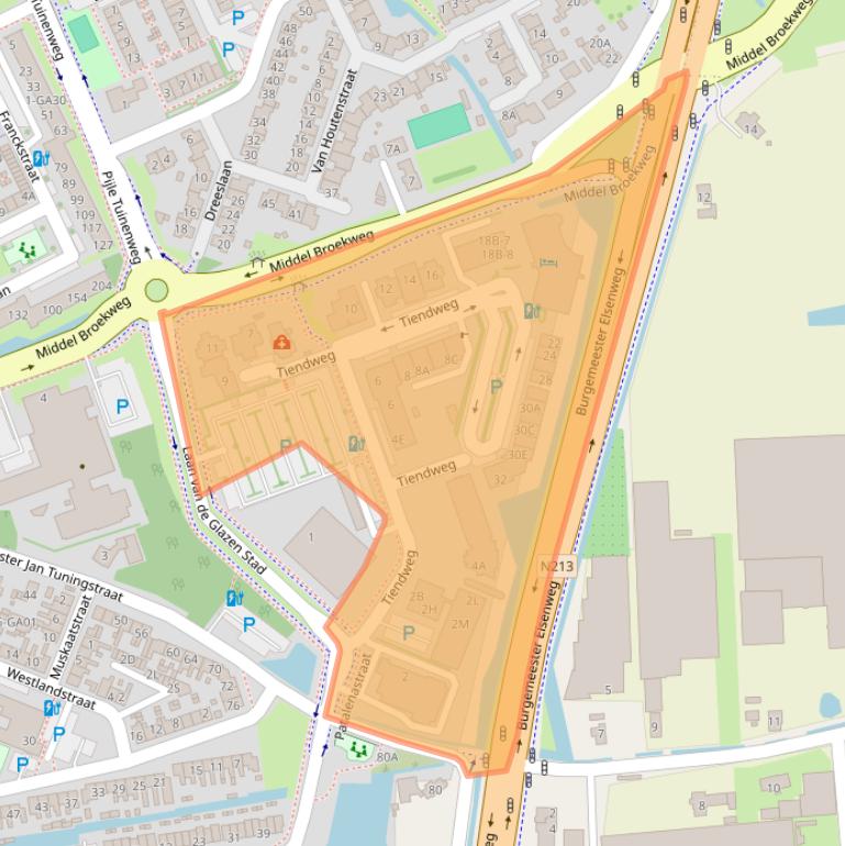 Kaart van postcodegebied 2671SB.