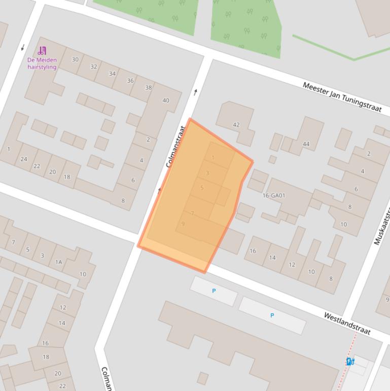 Kaart van postcodegebied 2671SR.