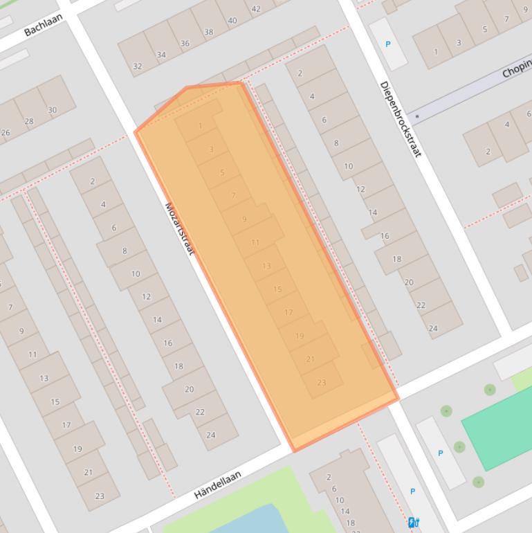 Kaart van postcodegebied 2671TE.