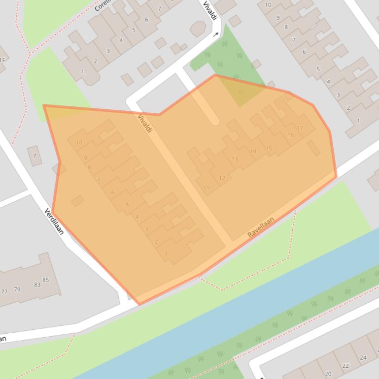 Kaart van postcodegebied 2671XA.