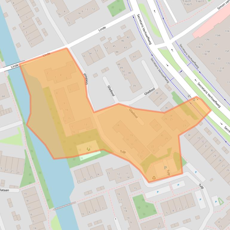 Kaart van postcodegebied 2671ZE.