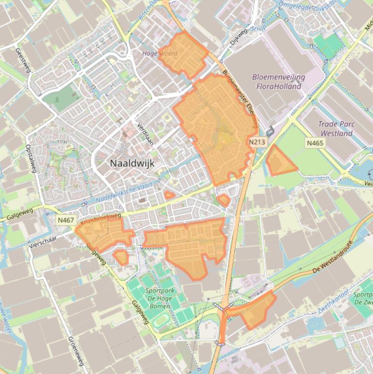 Kaart van postcodegebied 2672.