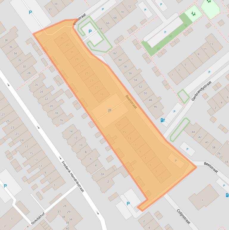 Kaart van postcodegebied 2672AA.