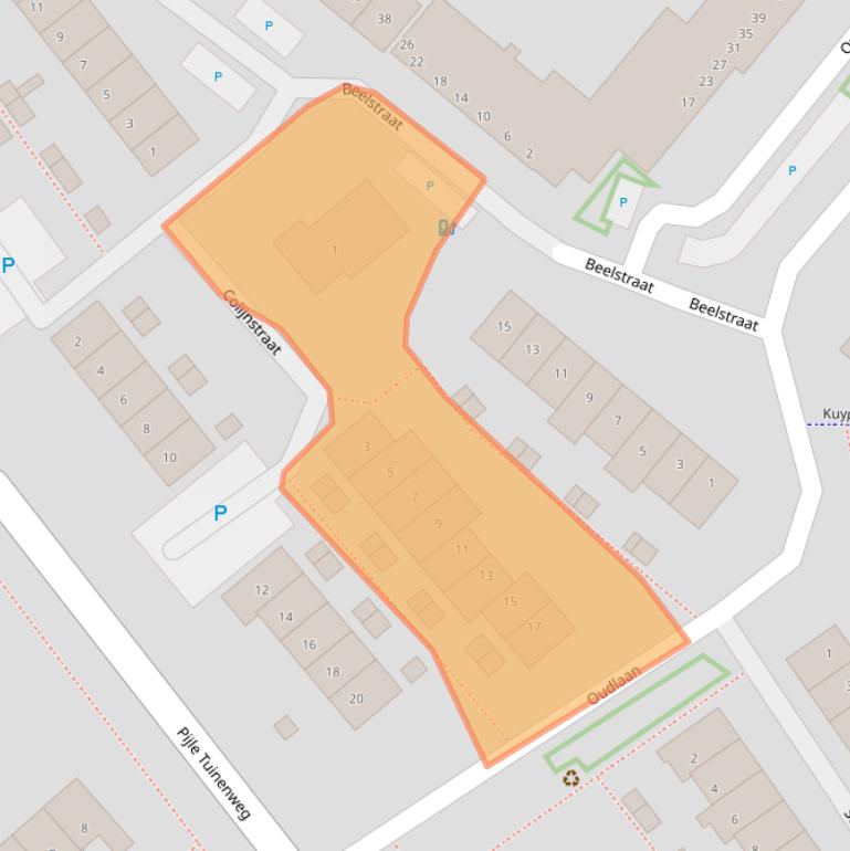 Kaart van postcodegebied 2672AL.