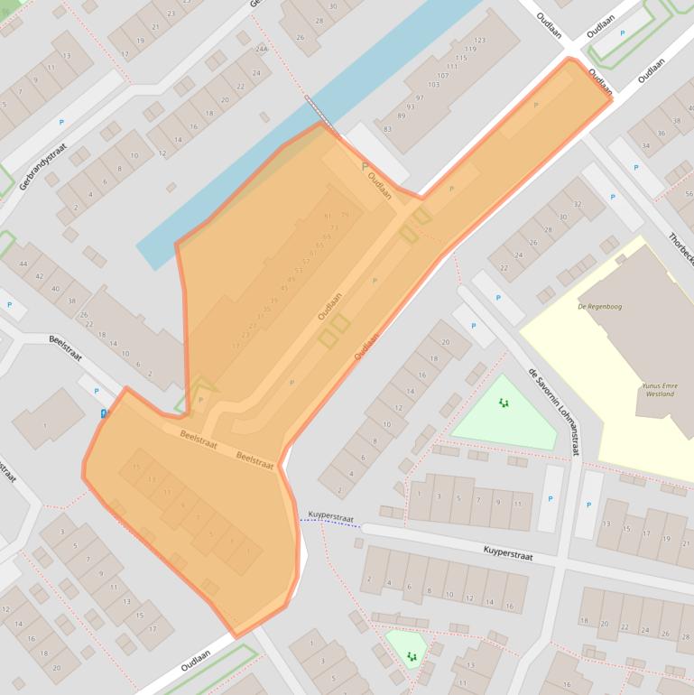 Kaart van postcodegebied 2672AM.