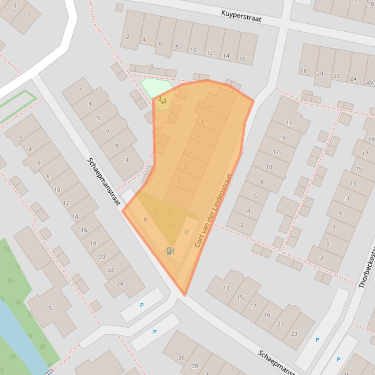 Kaart van postcodegebied 2672AV.