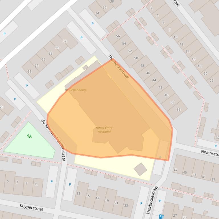 Kaart van postcodegebied 2672BB.