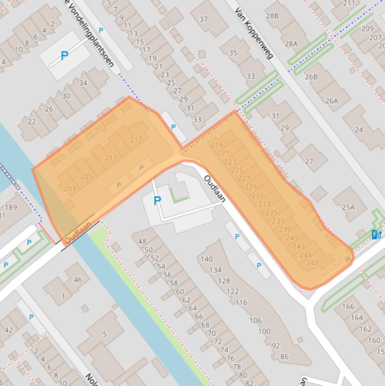 Kaart van postcodegebied 2672BS.