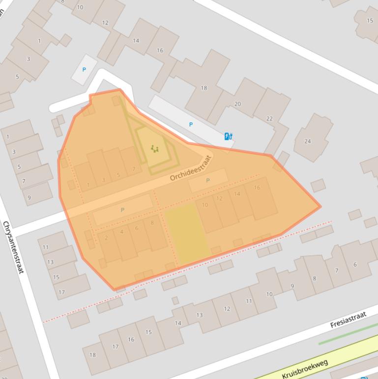 Kaart van postcodegebied 2672BZ.