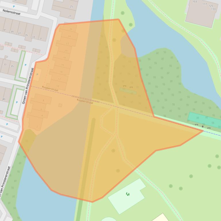 Kaart van postcodegebied 2672CA.